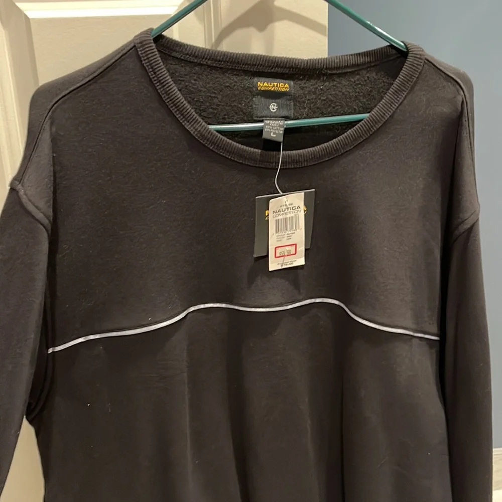 Nautica NWT black sweater sweatshirt, size L
